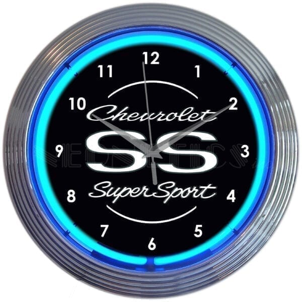 Neonetics Chevrolet SS Super Sport Blue Neon Clock - 8CHVSS