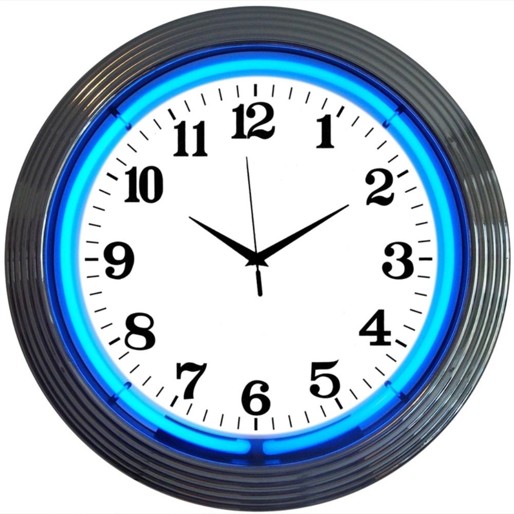 Neonetics CHROME BLUE STANDARD NEON CLOCK