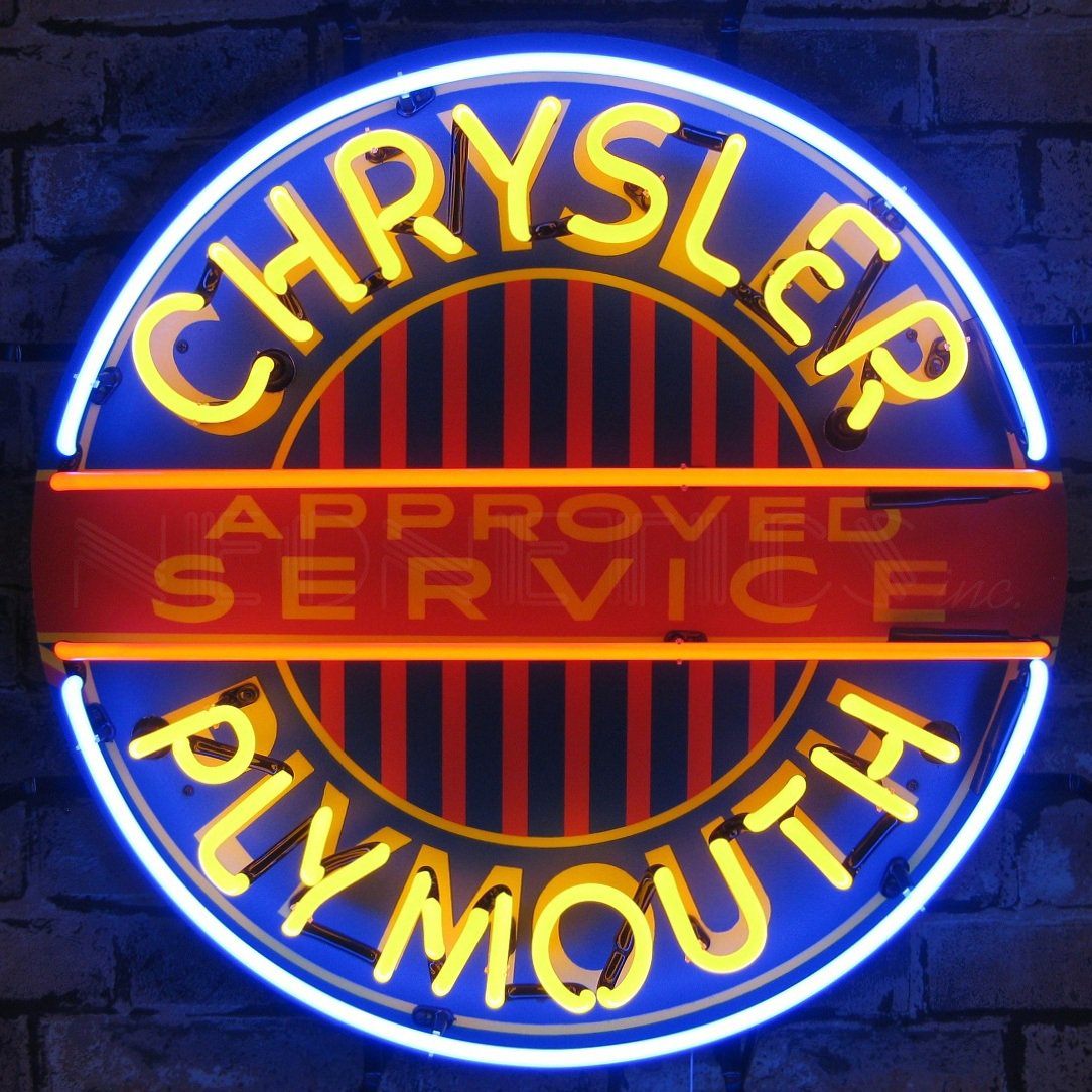 Neonetics Chrysler Plymouth Neon Sign With Backing