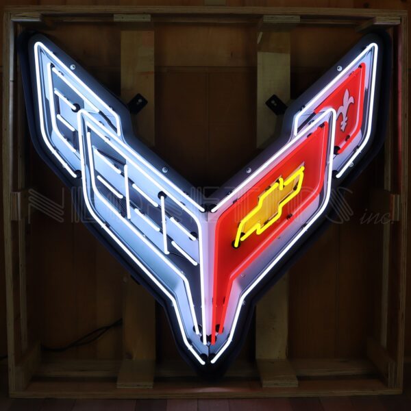 Neonetics Corvette C8 Neon Sign In Shaped Steel Can - 9C8COR