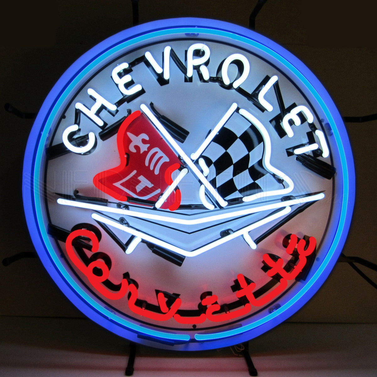 Neonetics Corvette Neon Sign With Blue Outer Ring