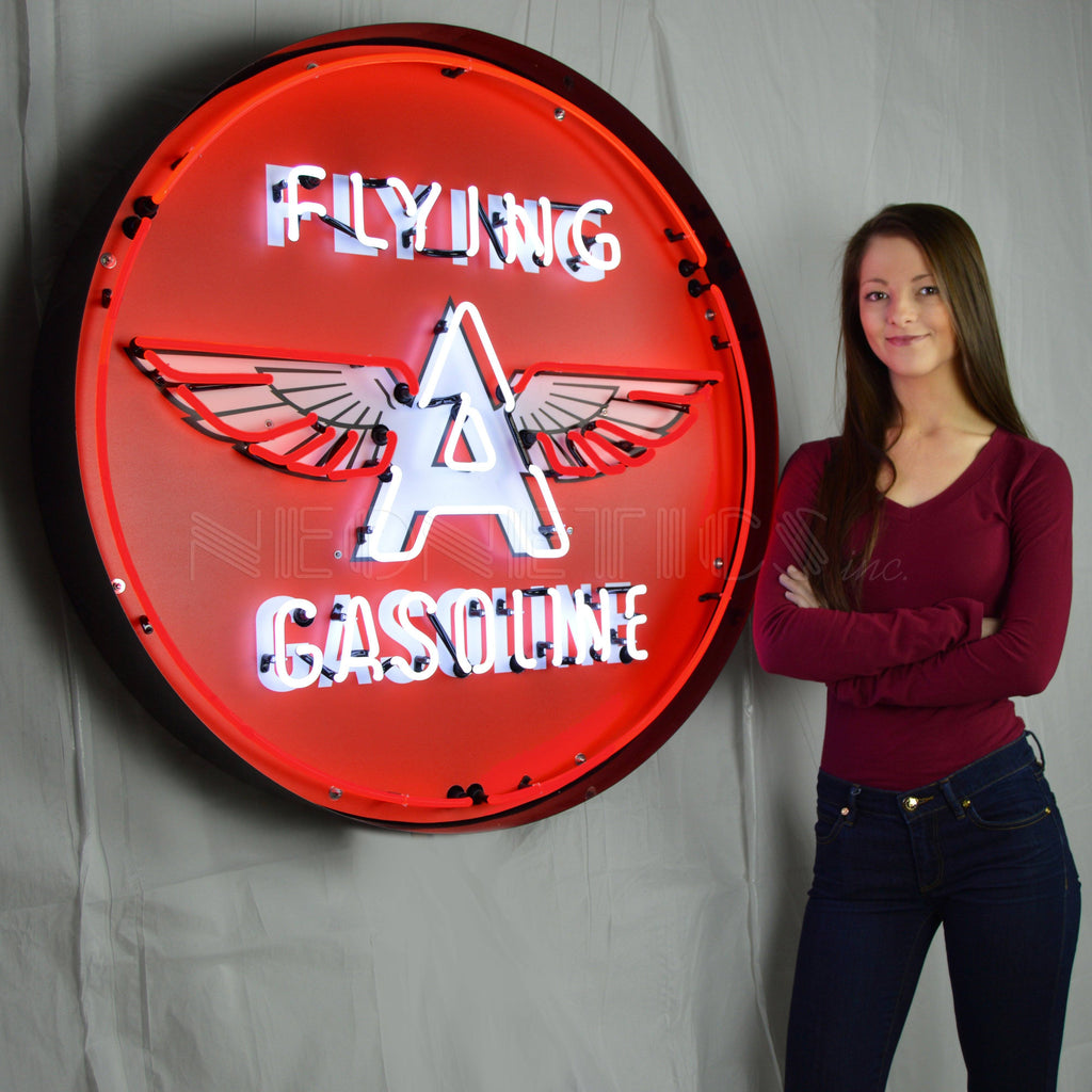 Neonetics Flying A Gasoline 36 Inch Neon Sign In Metal