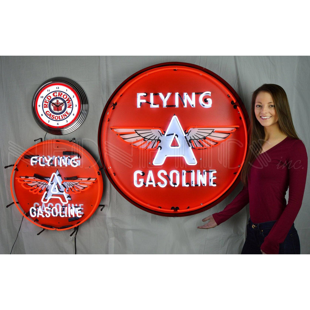 Neonetics Flying A Gasoline 36 Inch Neon Sign In Metal