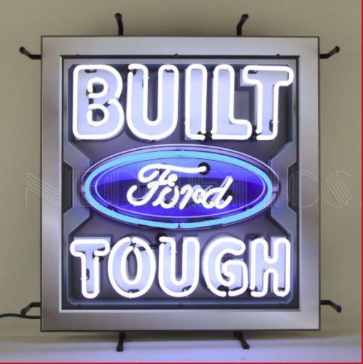 Neonetics Ford - Built Ford Tough Neon Sign With Backing