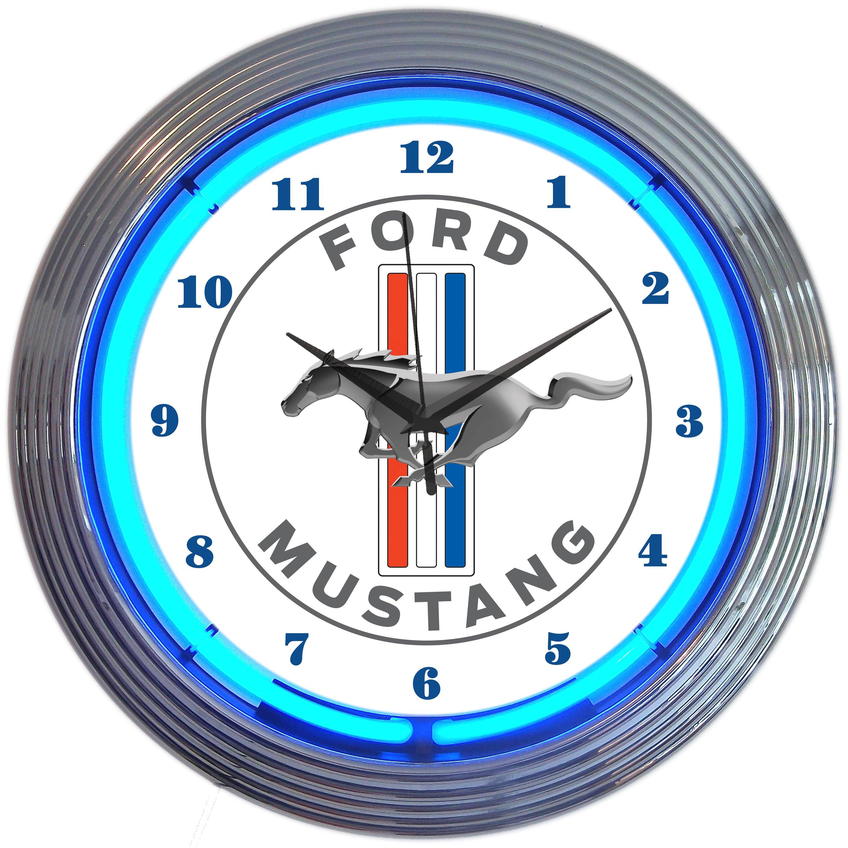 Neonetics FORD MUSTANG BLUE NEON CLOCK