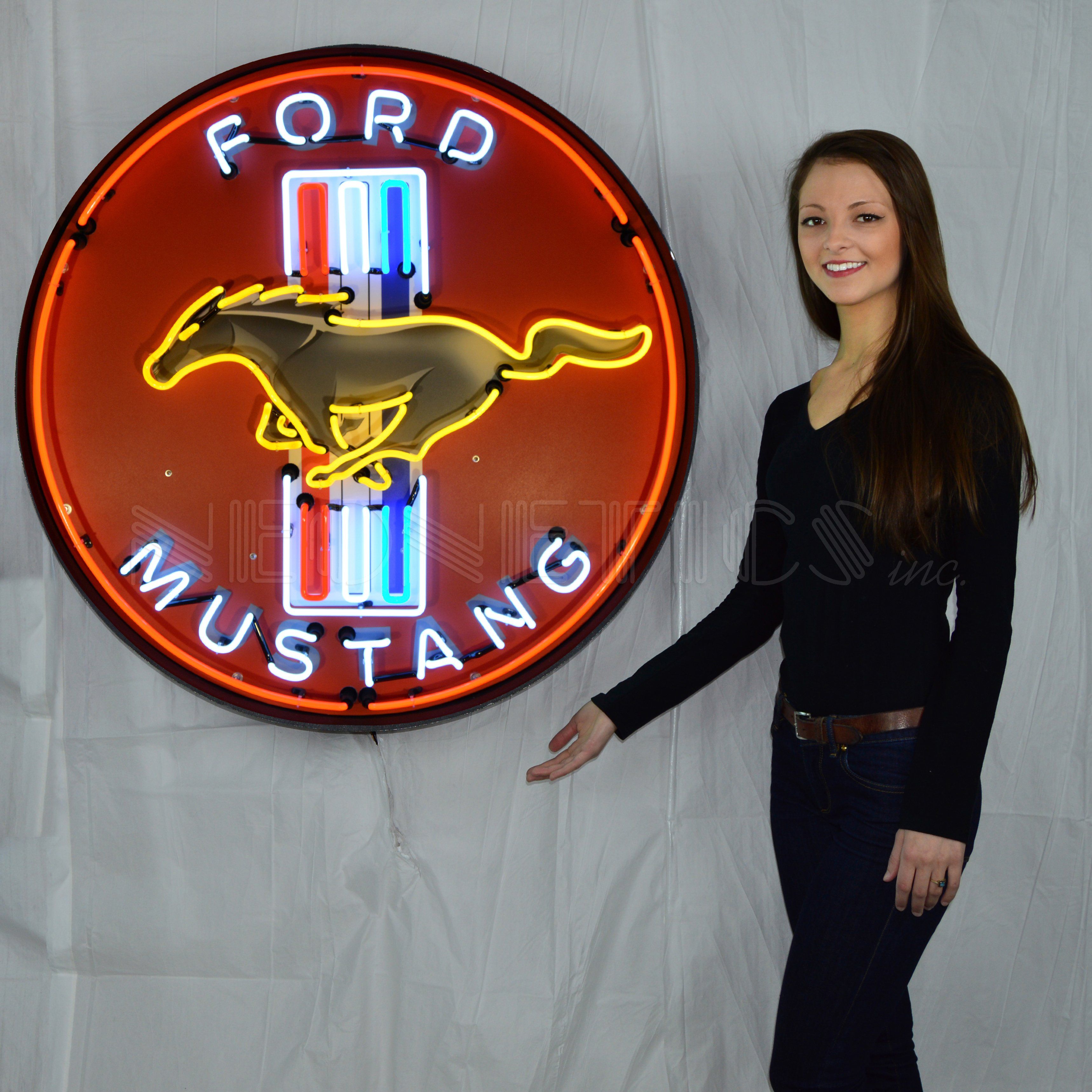 Neonetics Ford Mustang Red 36 Inch Neon Sign In Metal