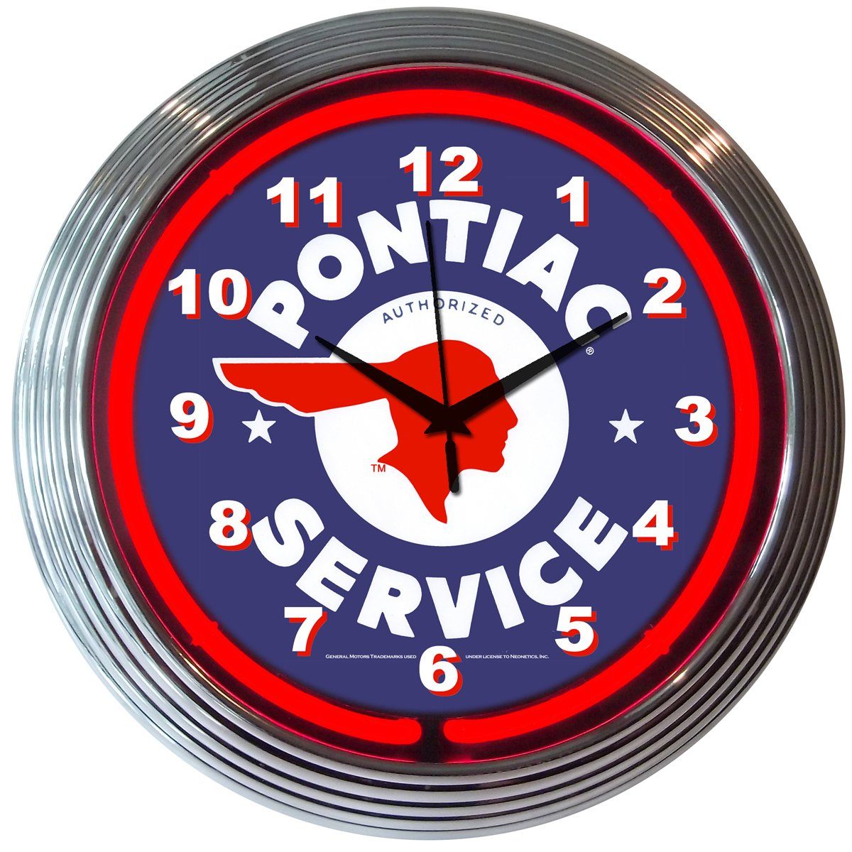 Neonetics GM PONTIAC SERVICE NEON CLOCK
