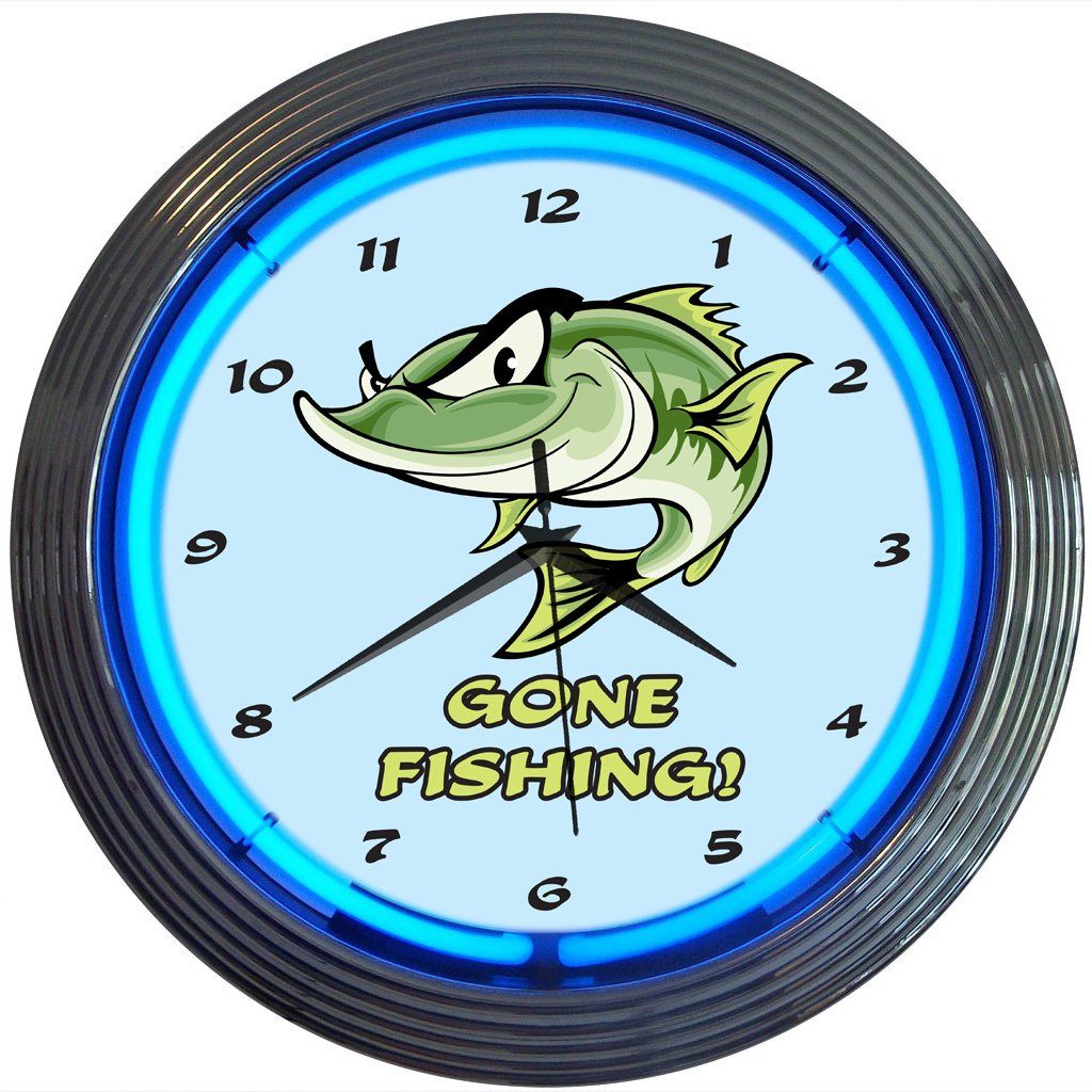 Neonetics GONE FISHING NEON CLOCK