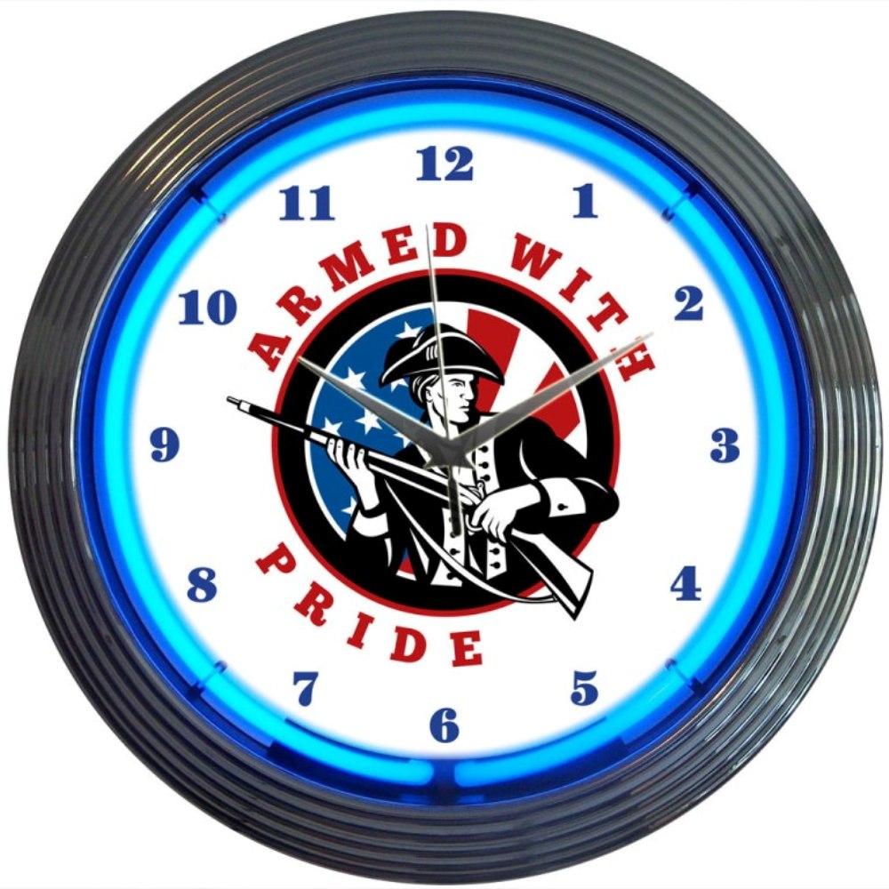 Neonetics GUN - ARMED WITH PRIDE FIREARMS NEON CLOCK