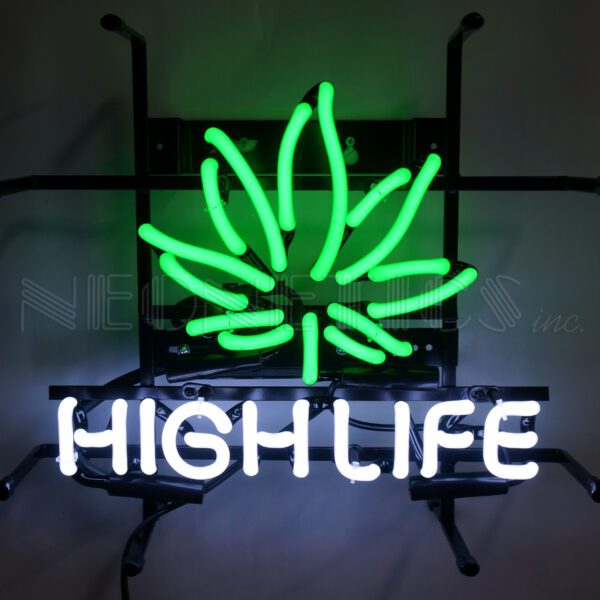 Neonetics High Life With Leaf Premium Junior Neon Sign