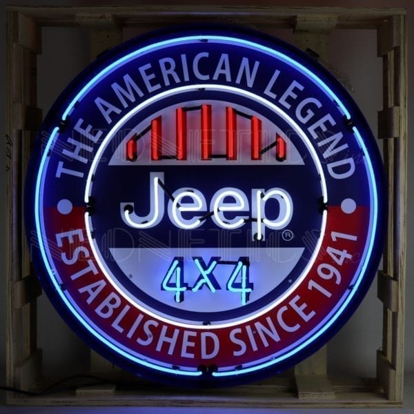 Neonetics Jeep Round Neon Sign In 36in Steel Can - 9JEEPA