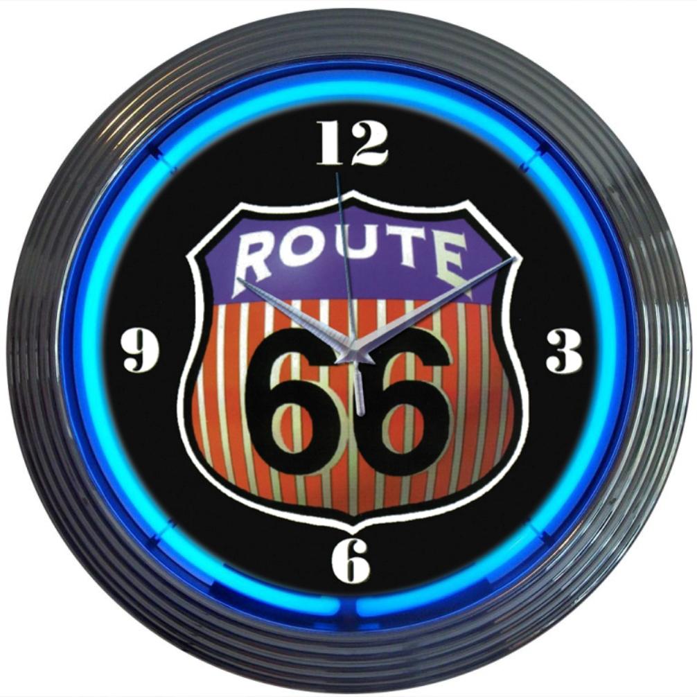 Neonetics ROUTE 66 ROUND NEON CLOCK
