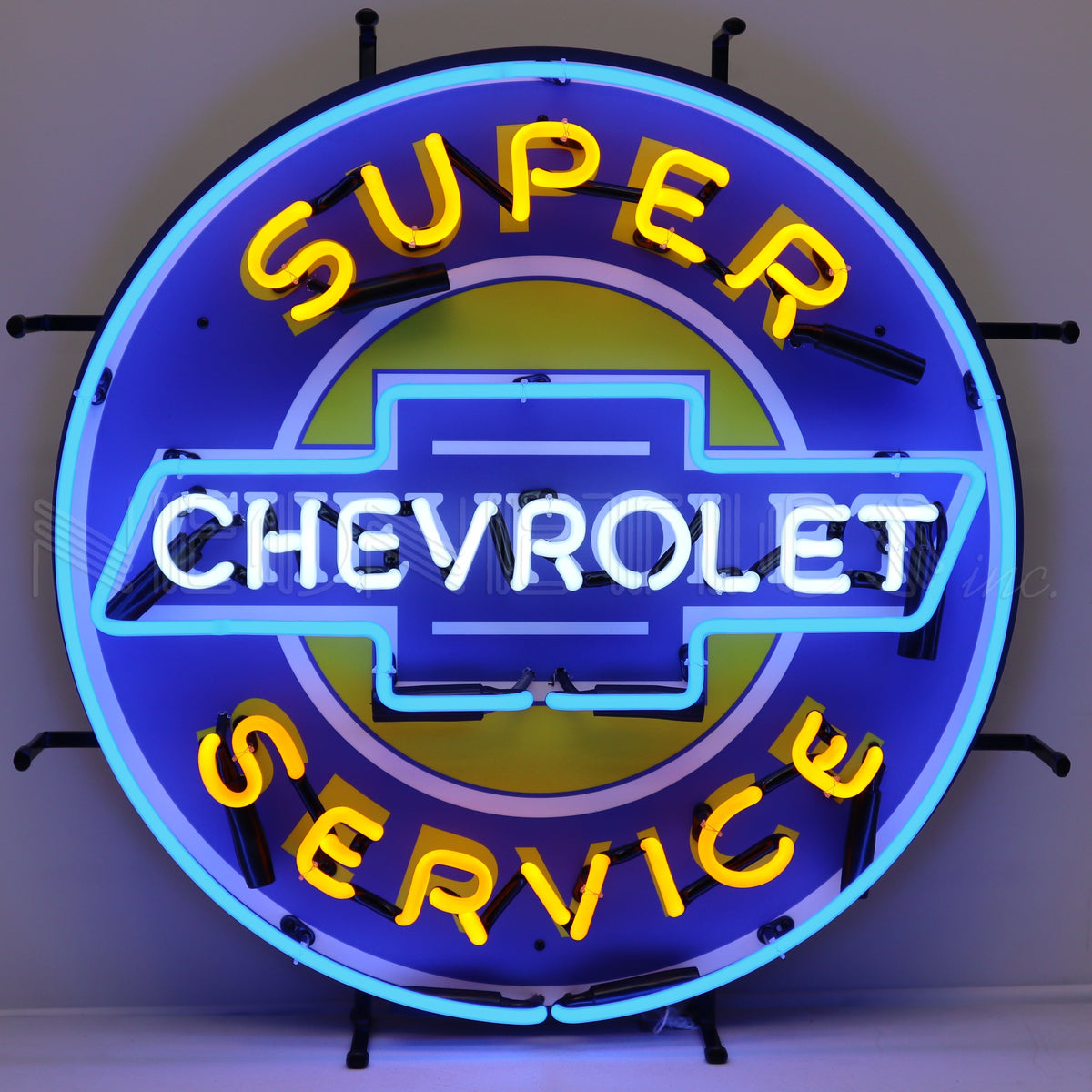 Neonetics Super Chevy Service Neon Sign With Backing