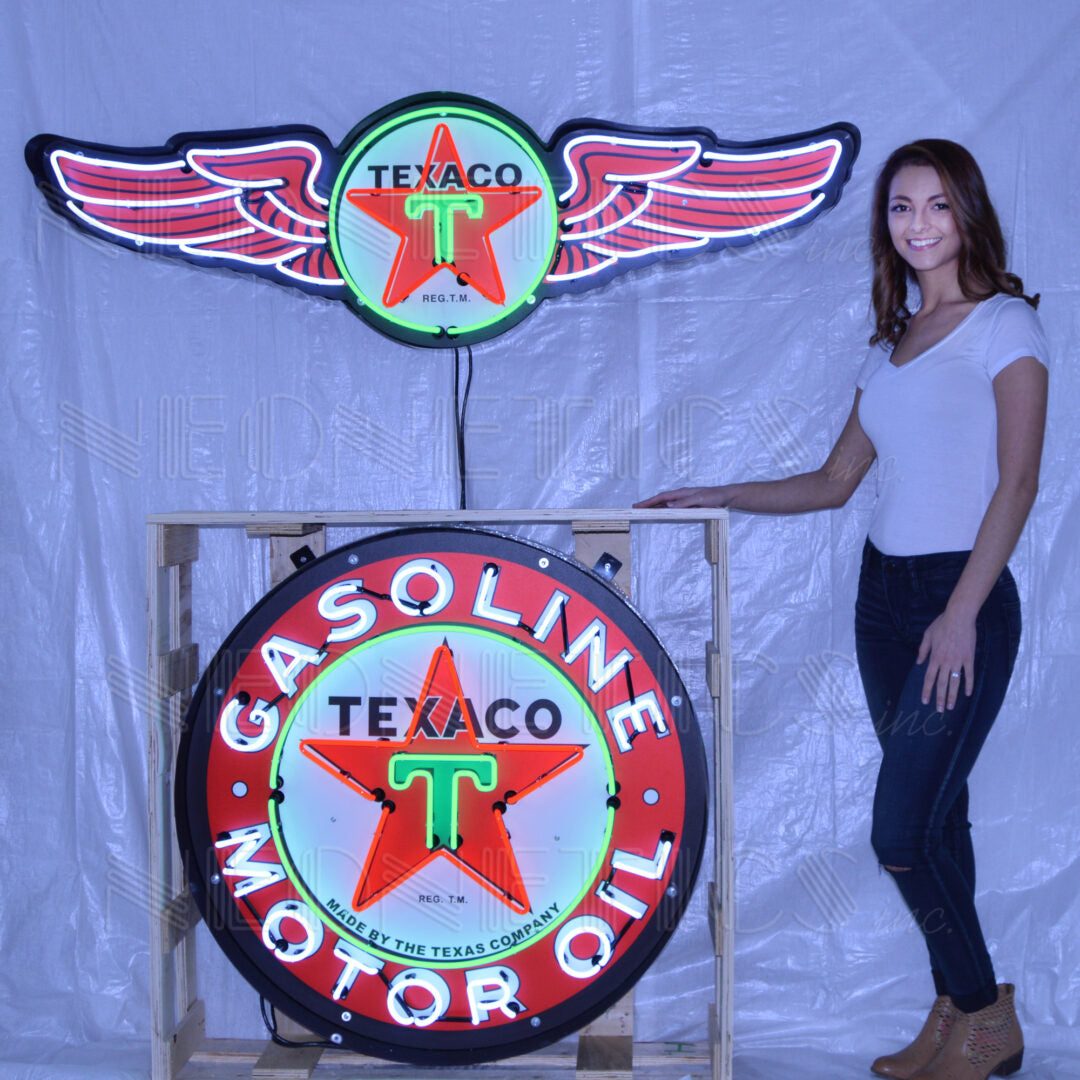 Neonetics Texaco Wings Neon Sign In Steel Can - 9TXWNG