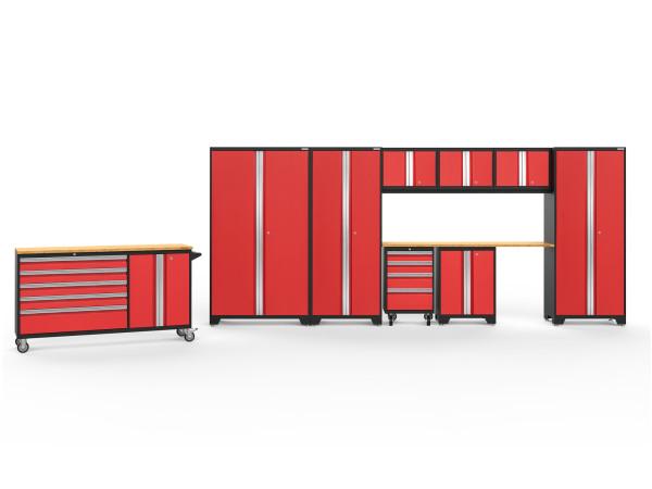 NewAge Bold 3.0 Red 10 PC Set w/Bamboo Worktop - Storage &