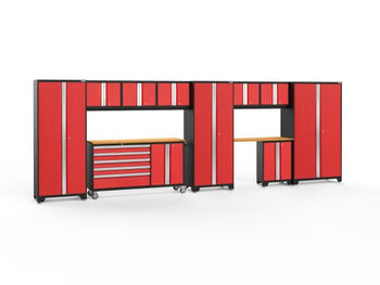 NewAge Bold 3.0 Red 11 PC Set w/Bamboo Worktop - Storage &