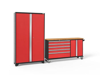 NewAge Bold 3.0 Red 2 PC Set w/Bamboo Worktop - Storage &
