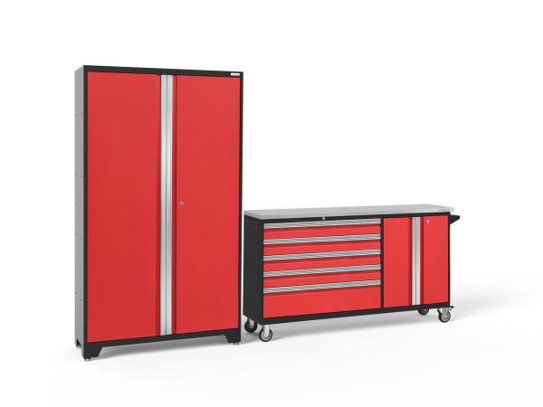 NewAge Bold 3.0 Red 2 PC Set w/Stainless Steel Worktop