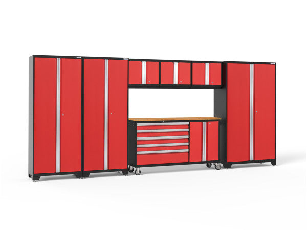 NewAge Bold 3.0 Red 7 PC Set w/Bamboo Worktop - Storage &