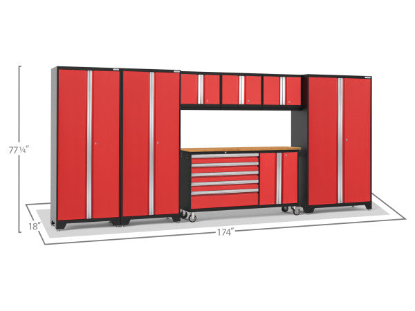 NewAge Bold 3.0 Red 7 PC Set w/Bamboo Worktop - Storage &