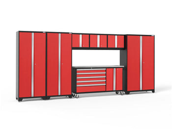 NewAge Bold 3.0 Red 7 PC Set w/Stainless Steel Worktop