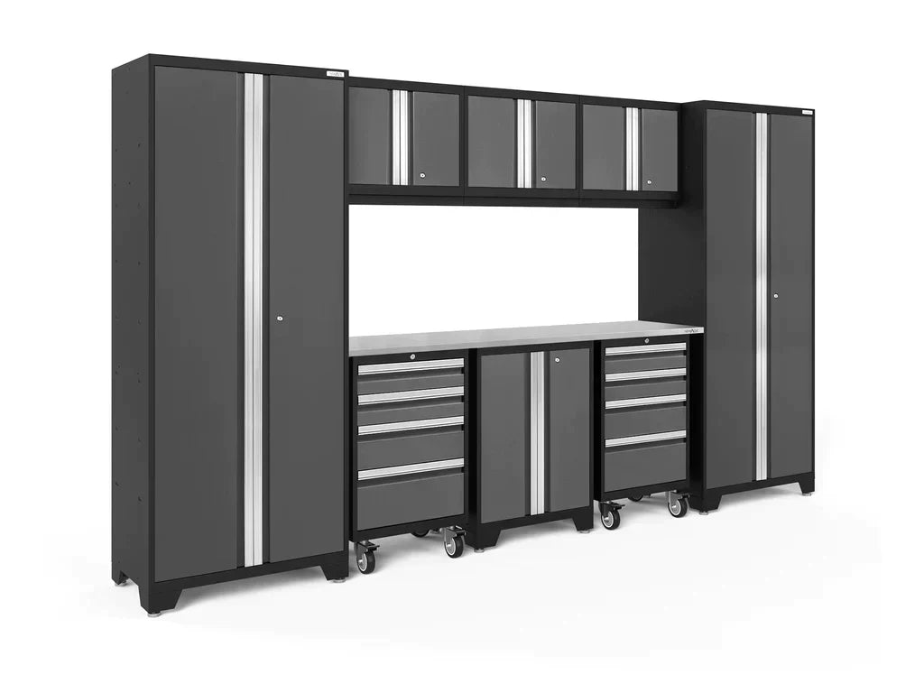 NewAge Bold 3.0 Series 9 Piece Cabinet Set Gray with 2 Tool