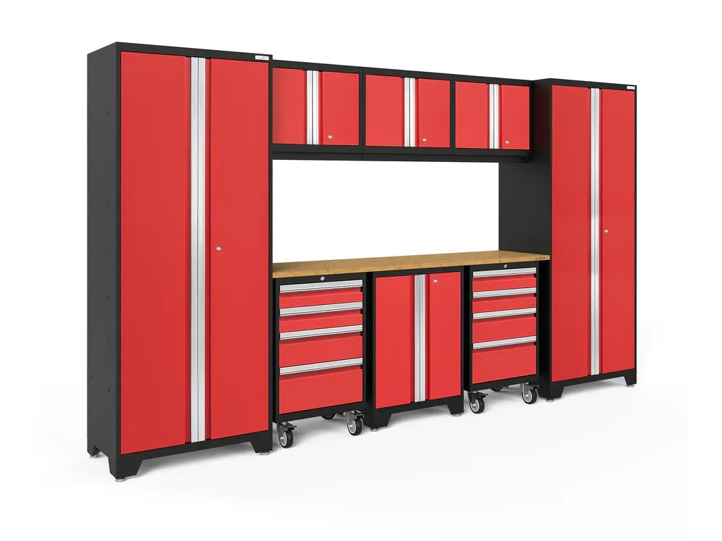 NewAge Bold 3.0 Series 9 Piece Cabinet Set Red with 2 Tool