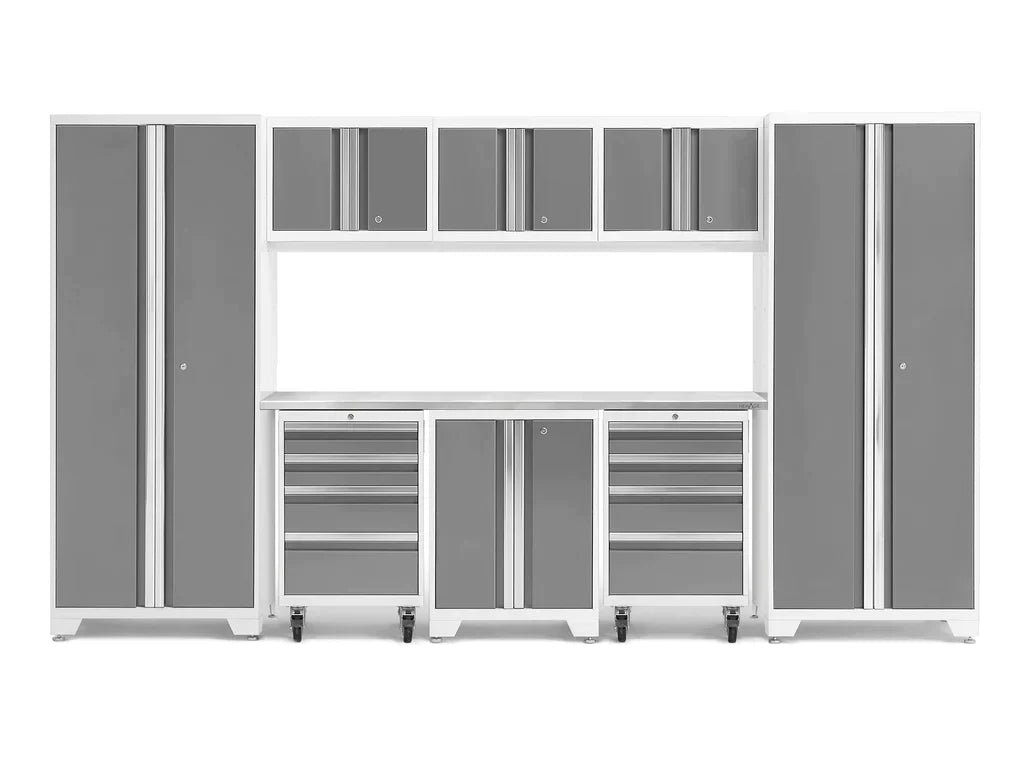NewAge Bold 3.0 Series 9 Piece Cabinet Set White with 2