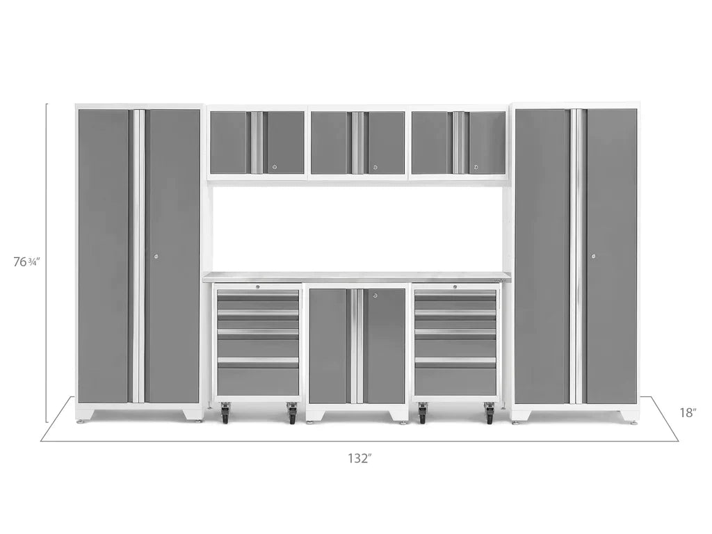 NewAge Bold 3.0 Series 9 Piece Cabinet Set White with 2