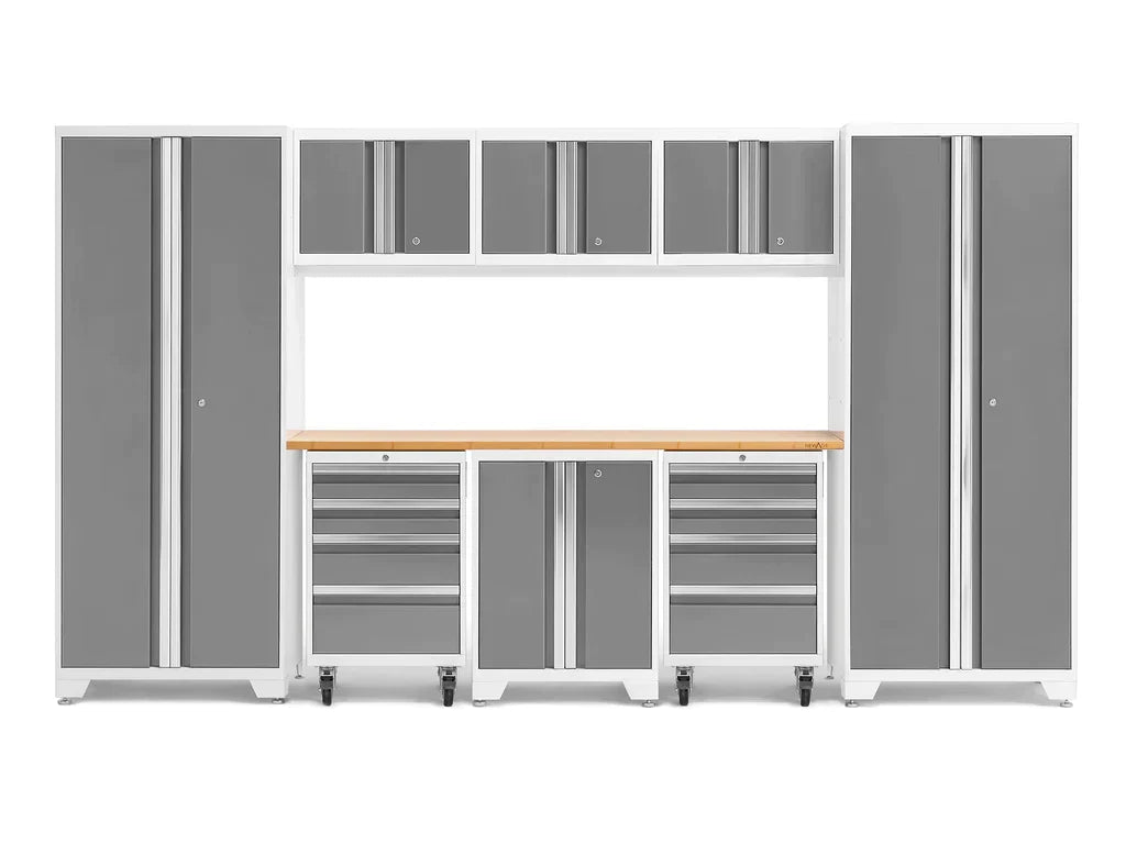 NewAge Bold 3.0 Series 9 Piece Cabinet Set White with 2