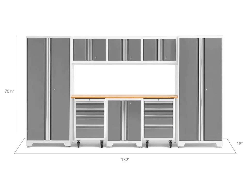 NewAge Bold 3.0 Series 9 Piece Cabinet Set White with 2