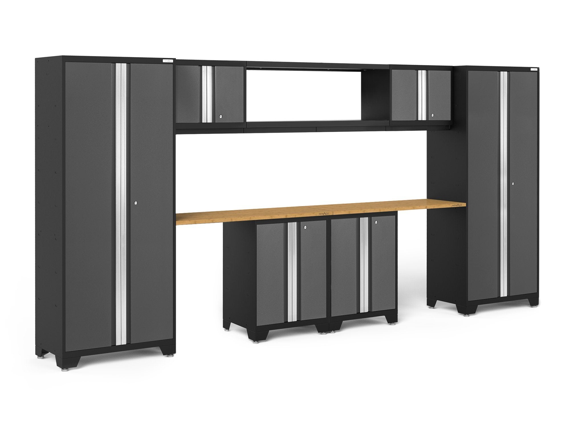 NewAge Bold Series 3.0 Grey 9 Piece Set With Bamboo Worktop