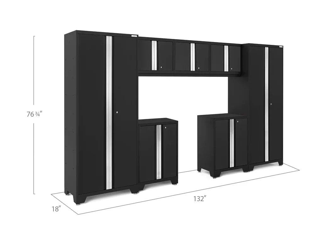 NewAge Bold Series 7 Piece Cabinet Set with Base Wall