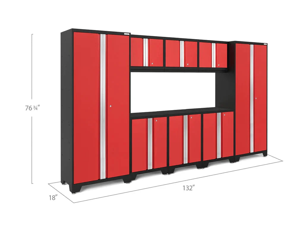 NewAge Bold Series 8 Piece Cabinet Set with Base Wall