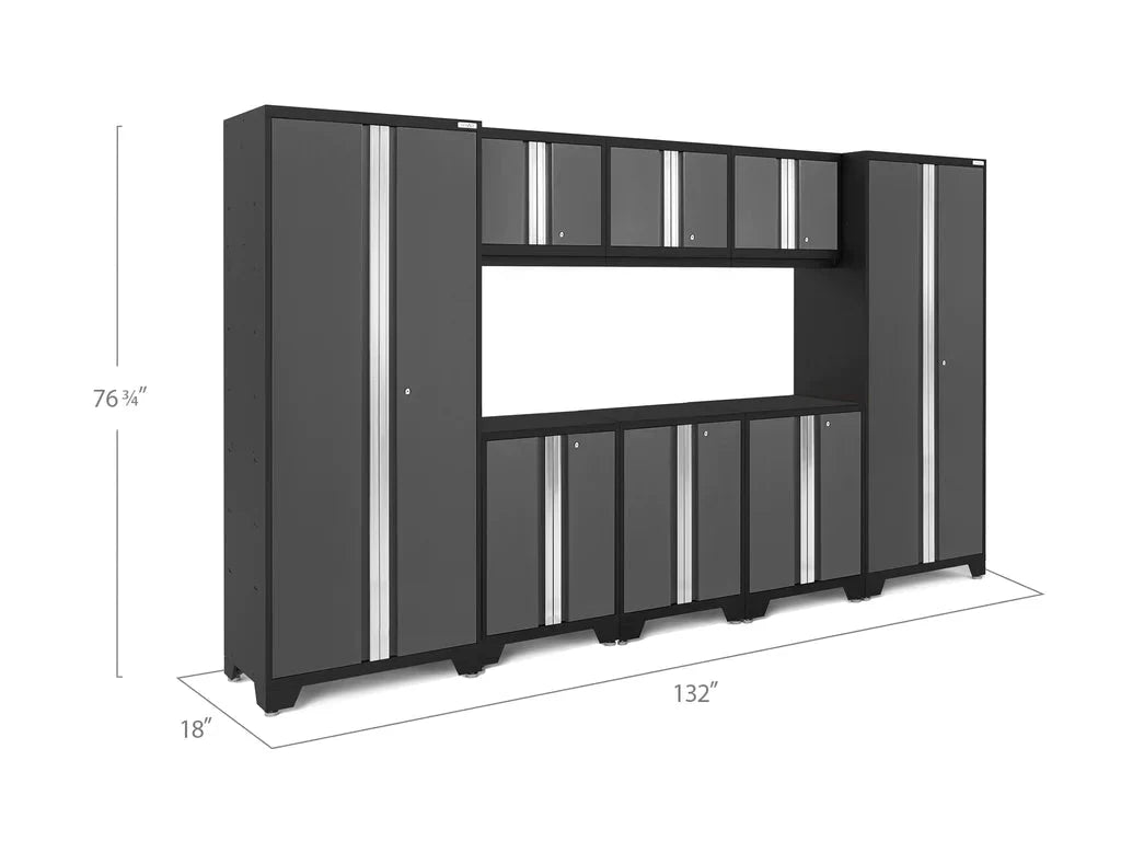 NewAge Bold Series 8 Piece Cabinet Set with Base Wall