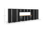 NewAge Bold Series Black With Bamboo Worktop 14 Piece Set