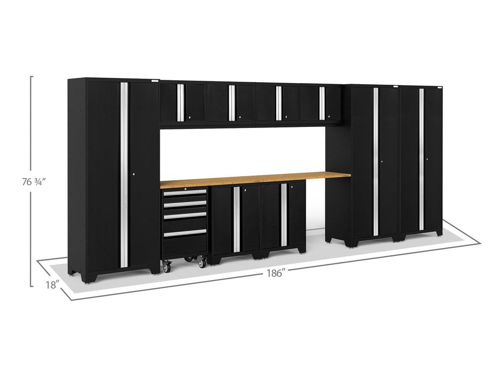 NewAge Bold Series Black With Bamboo Worktop - 63258