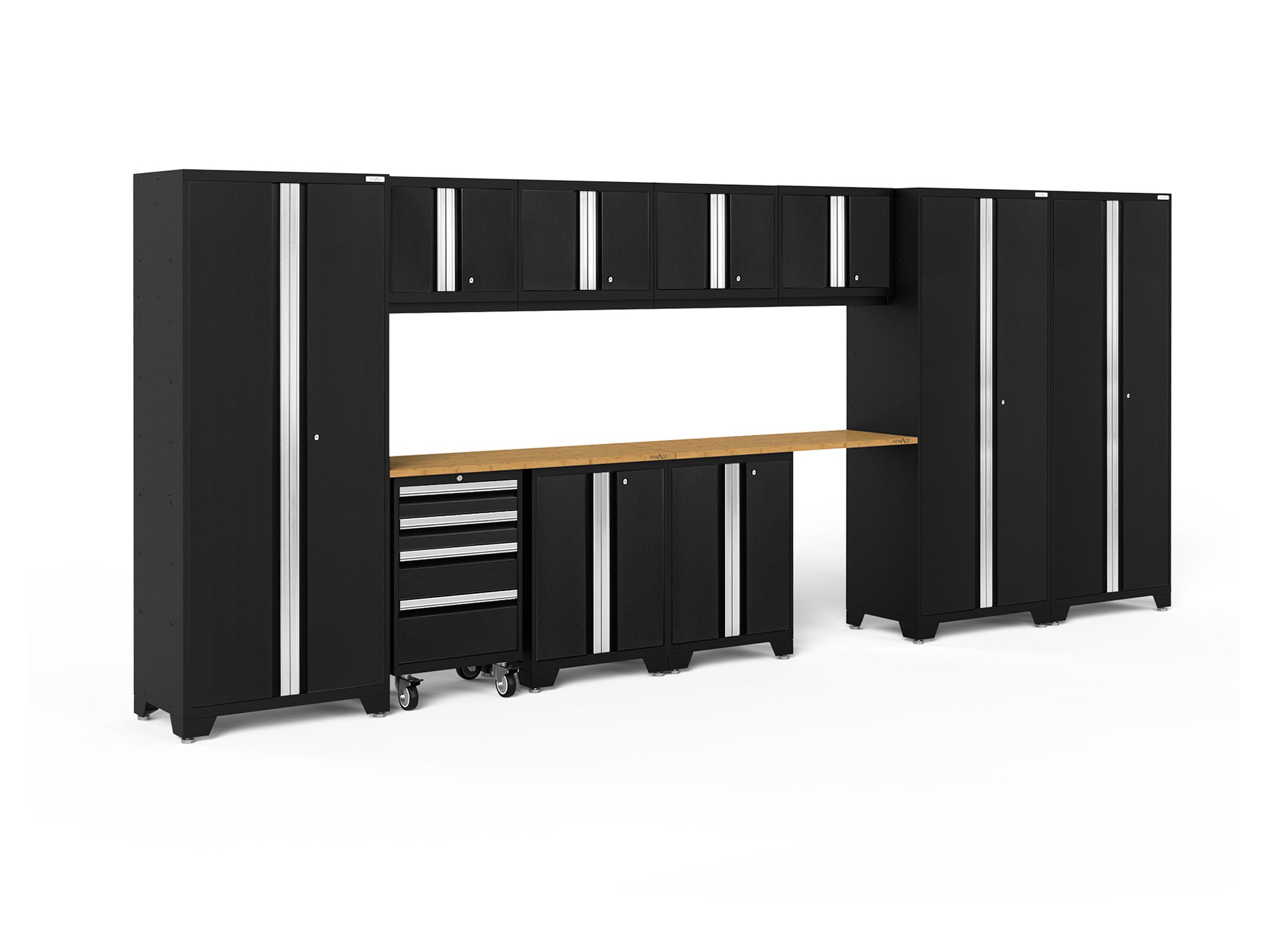 NewAge Bold Series Black With Bamboo Worktop - 63258