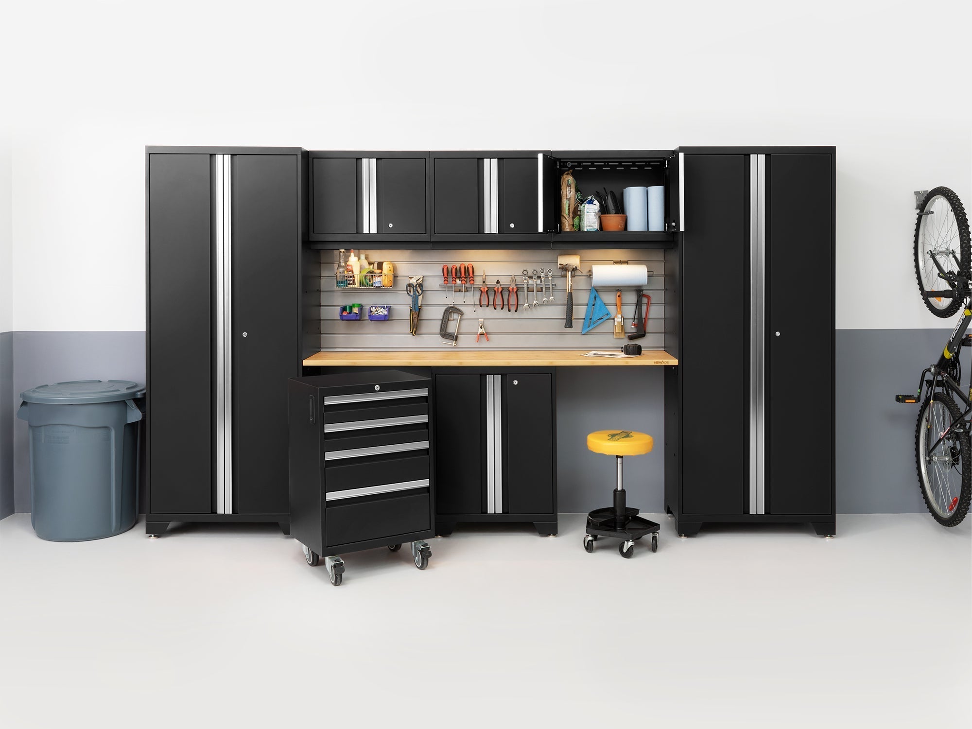 NewAge Bold Series Black With Stainless Steel Worktop 14