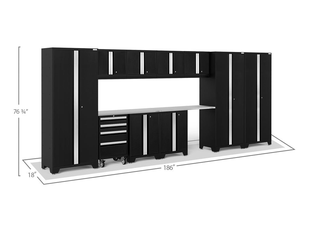 NewAge Bold Series Black With Stainless Steel Worktop