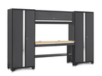 Newage Bold Series Gray 5 Piece Set with Bamboo Worktop