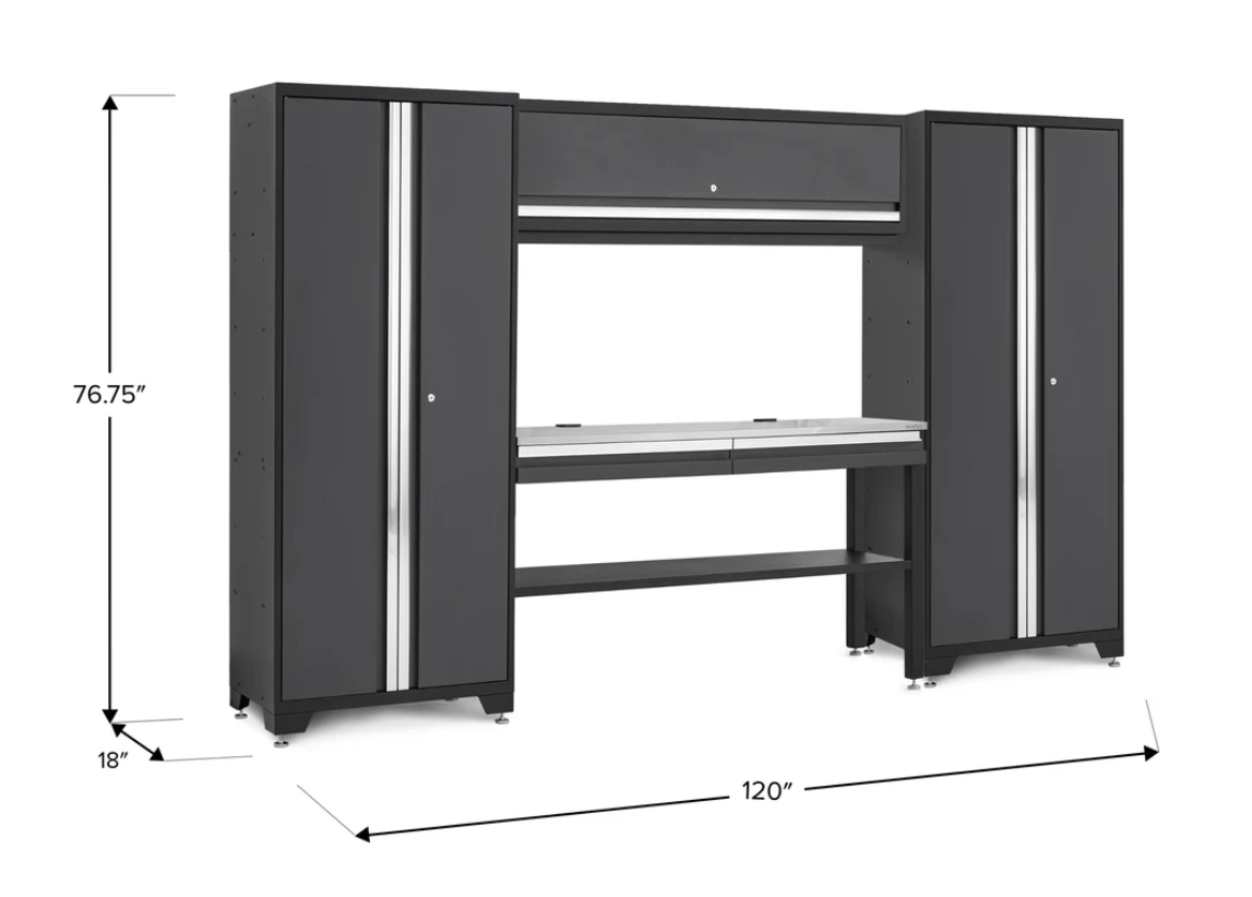 Newage Bold Series Gray 5 Piece Set with Stainless Steel
