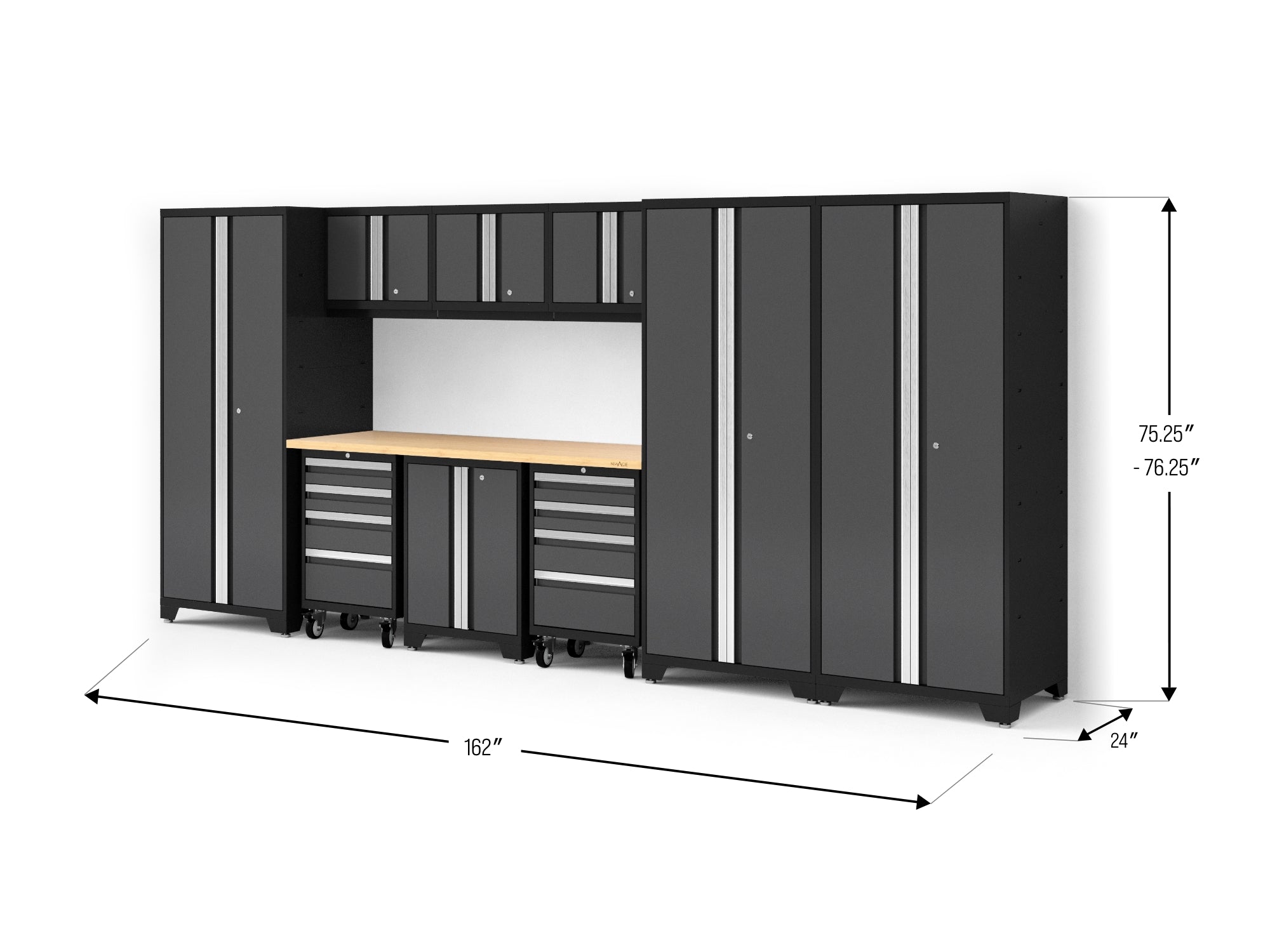 Bold XL 10-Piece Garage Cabinet Set 24-Inch Deep Steel