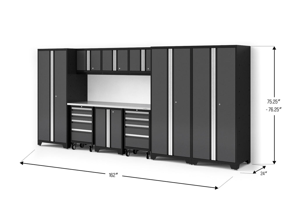 Bold XL 10-Piece Garage Cabinet Set 24-Inch Deep Steel