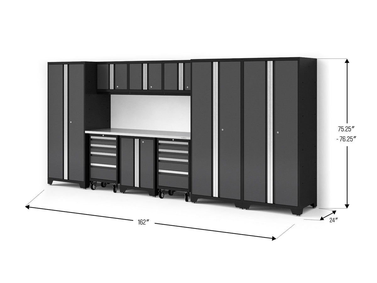 Bold XL 10-Piece Garage Cabinet Set 24-Inch Deep Steel