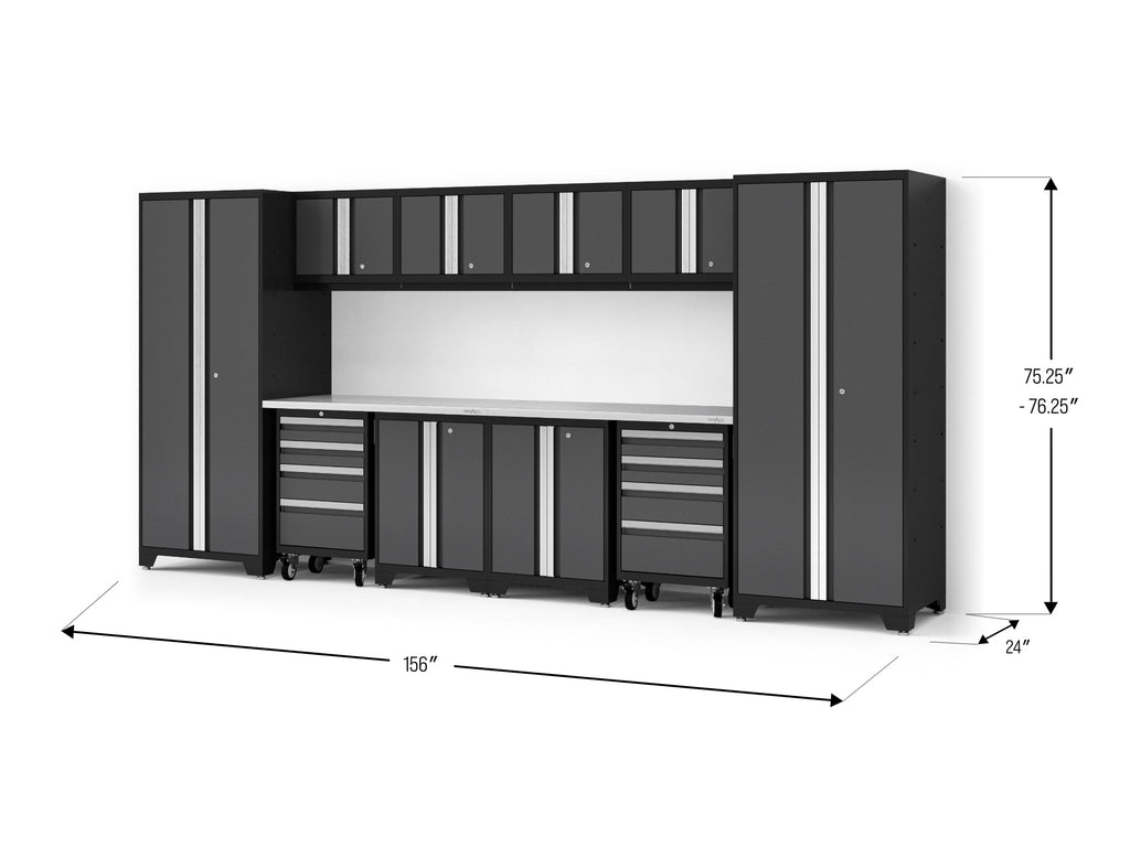 Bold XL 12-Piece Garage Cabinet Set Heavy-Duty Steel Storage Solution