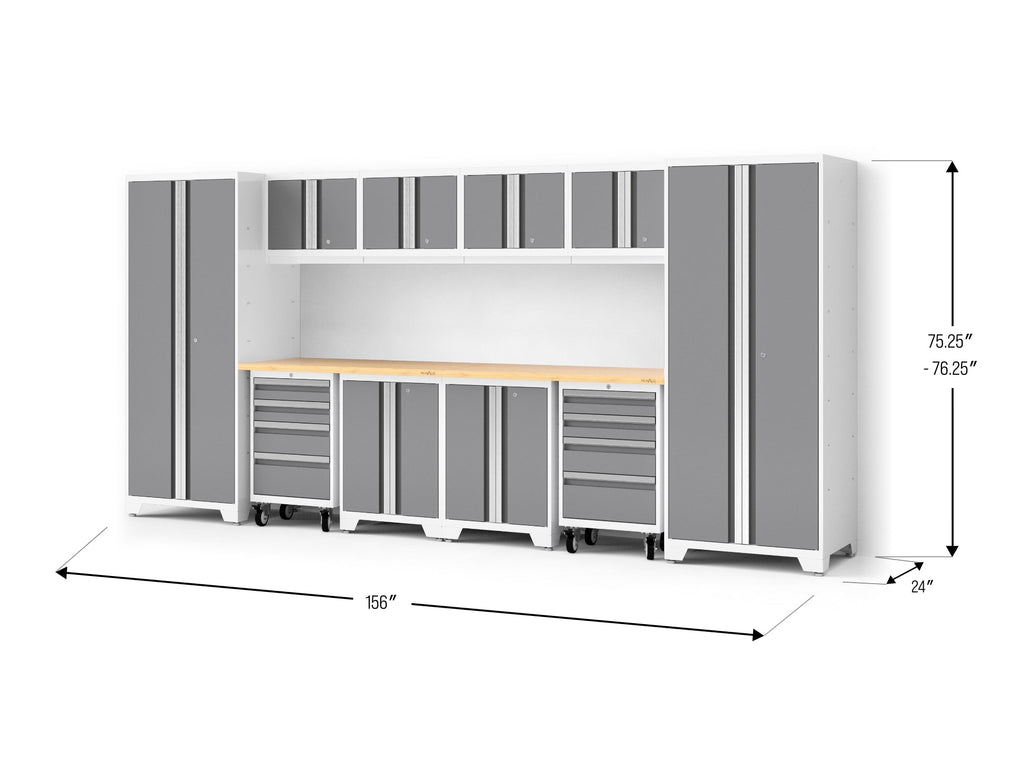 Bold XL 12-Piece Garage Cabinet Set Heavy-Duty Steel Storage Solution