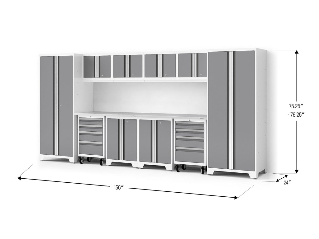 Bold XL 12-Piece Garage Cabinet Set Heavy-Duty Steel Storage Solution