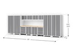 Bold XL 14-Piece Heavy-Duty Steel Garage Cabinet Set with Deep Storage