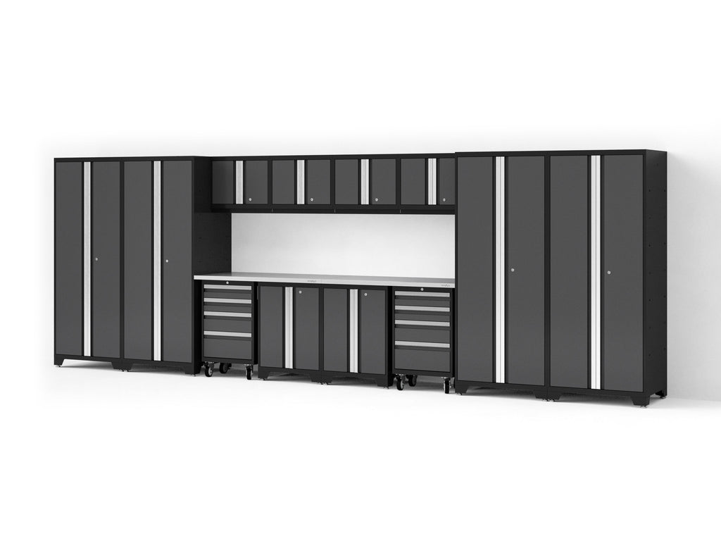 Bold XL 14-Piece Heavy-Duty Steel Garage Cabinet Set with Deep Storage